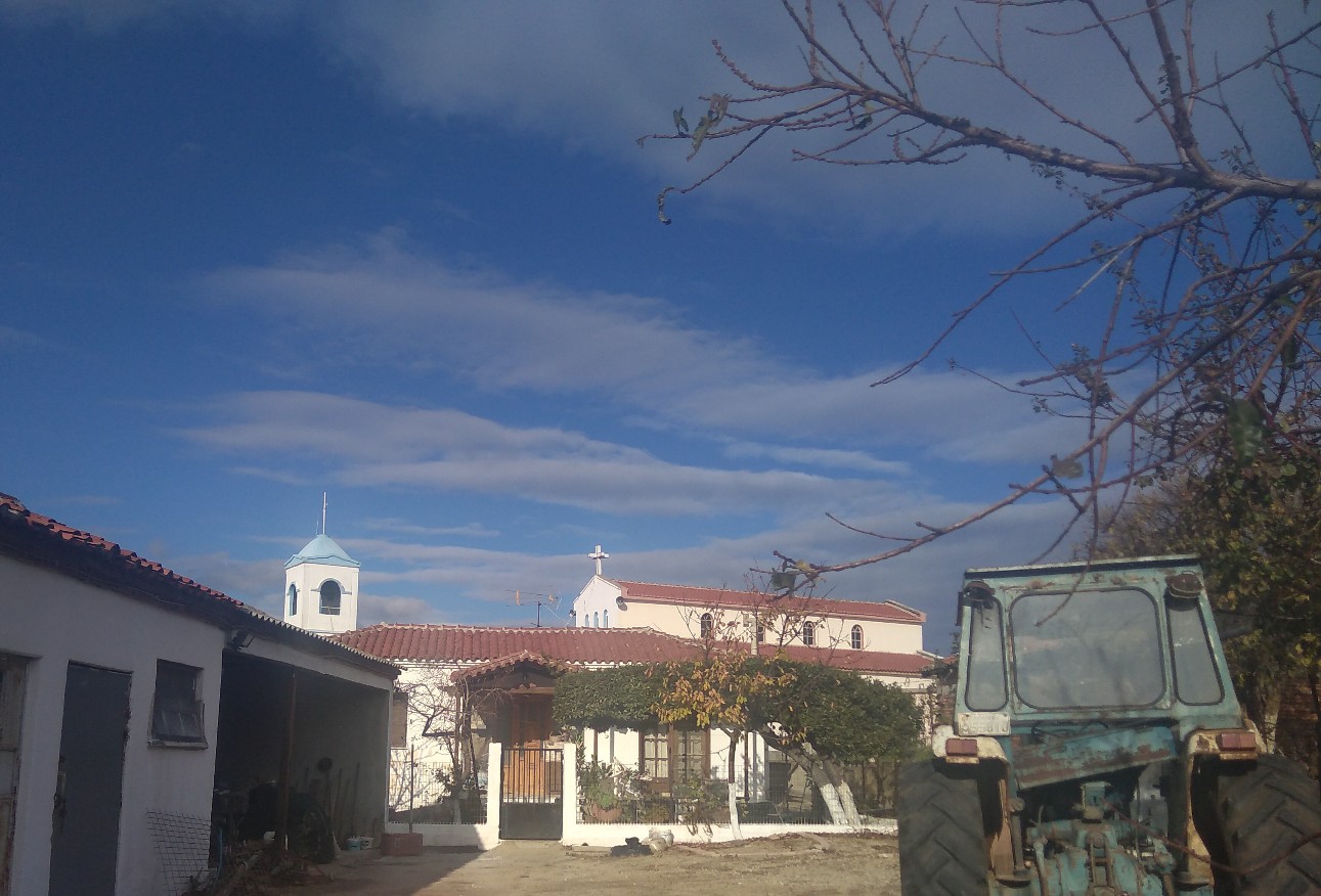 An urban scene in northern Greece with church spieres predominating