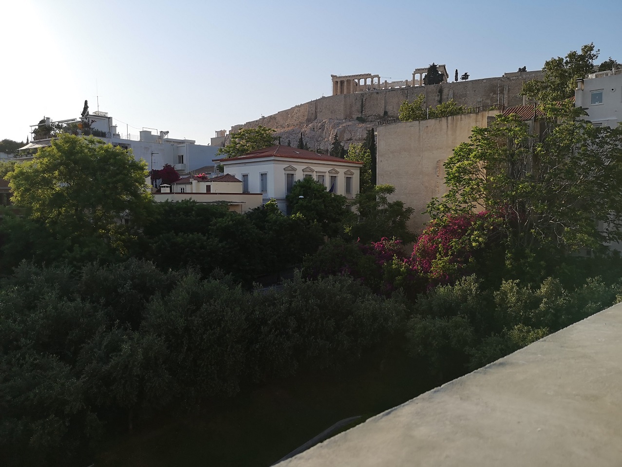 The Parthenon in the distance