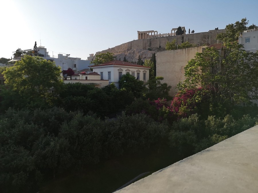 The Parthenon in the distance