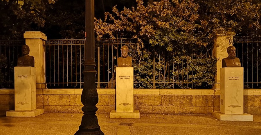 3 busts of Famous Greek men Socrates Plato Aristotle