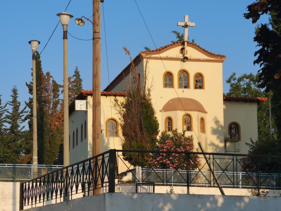 Morning sun on religious building 