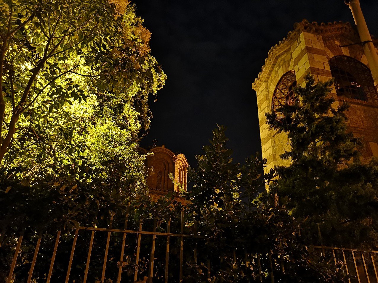 Trees and religious building
