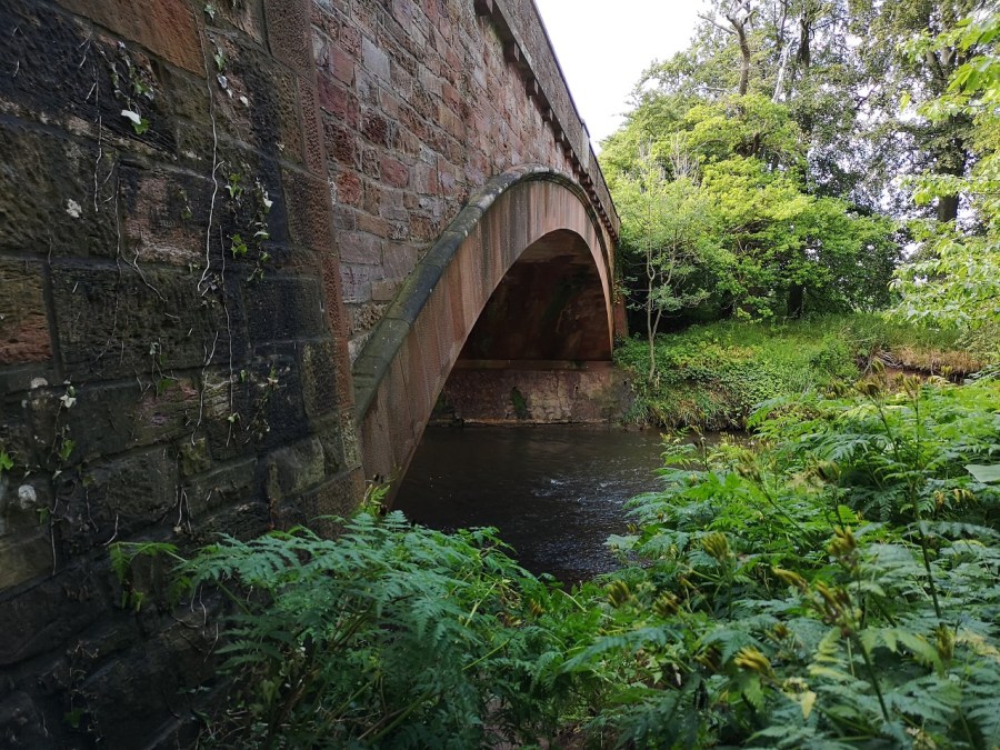 River flowing under bridge