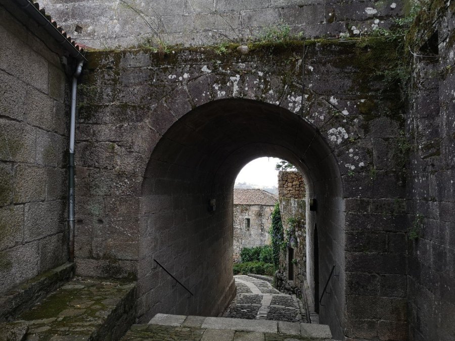 Roman and Medieval architecture cobbled street ancient arch
